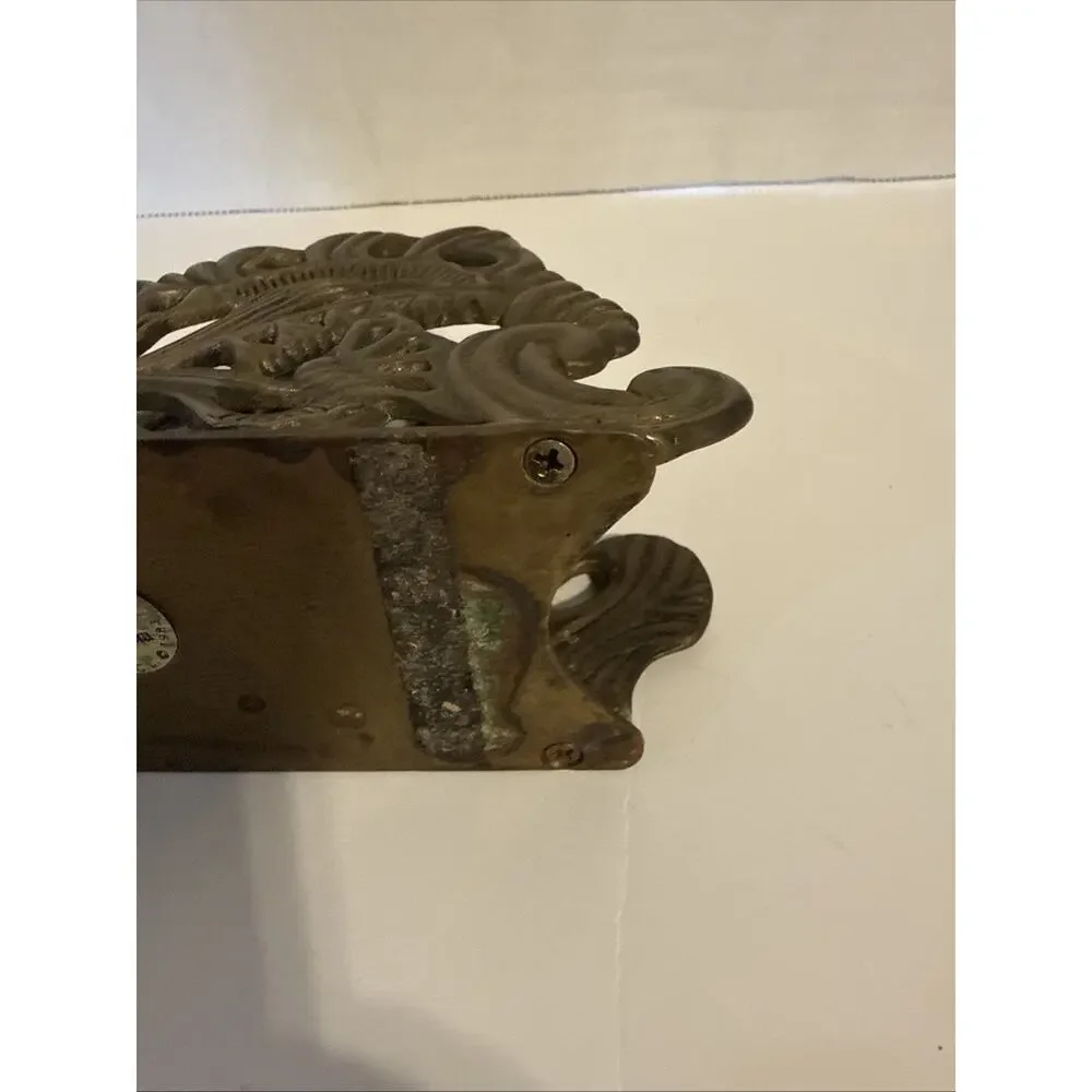 Vintage Napkin/Letter Holder Solid Brass Art Nouveau Ornate Teleflora. ￼